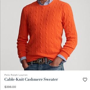 Polo Cable Knit Cashmere Sweater